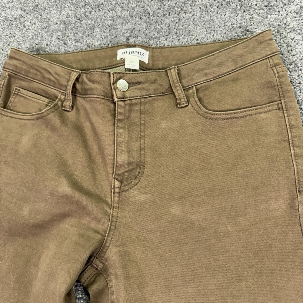 M Jeans By Maurices Jeans Womens 8 Brown Mid Rise Slim Straight Ankle Stretch - Picture 8 of 8